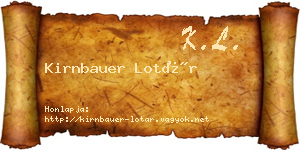 Kirnbauer Lotár névjegykártya